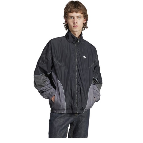 Adidas  Original Track Top Cutline Woven Men's Black/Grey Five Size S-M NWT - Picture 1 of 16